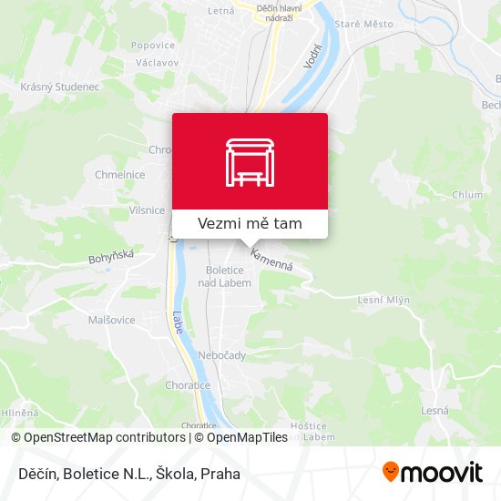Děčín, Boletice N.L., Škola mapa
