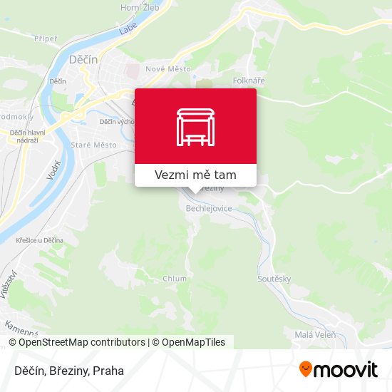 Děčín, Březiny mapa