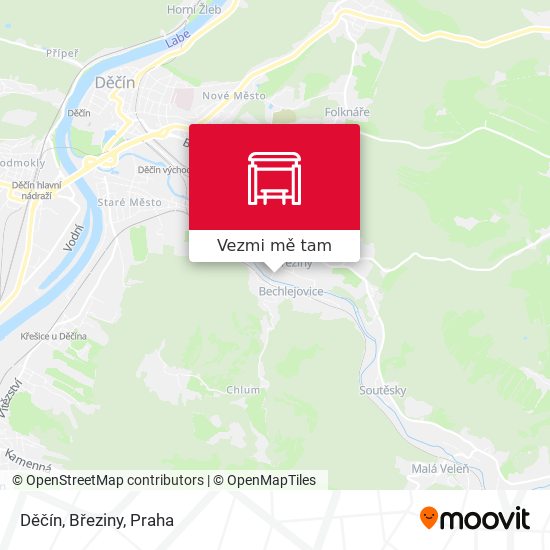 Děčín, Březiny mapa