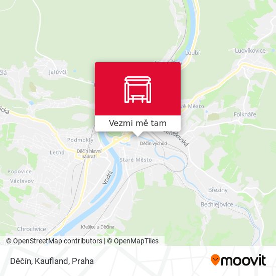 Děčín, Kaufland mapa