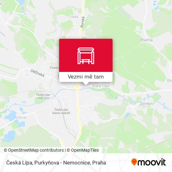 Česká Lípa, Purkyňova - Nemocnice mapa
