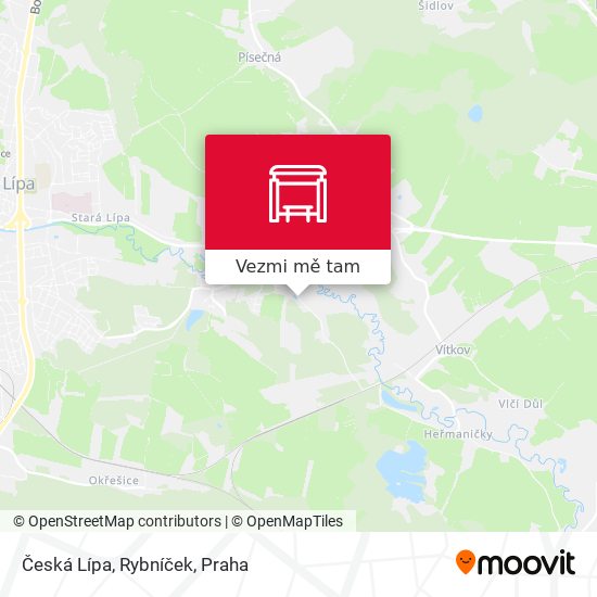 Česká Lípa, Rybníček mapa