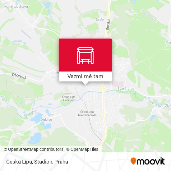 Česká Lípa, Stadion mapa