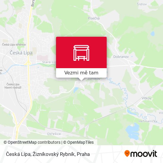 Česká Lípa, Žizníkovský Rybník mapa