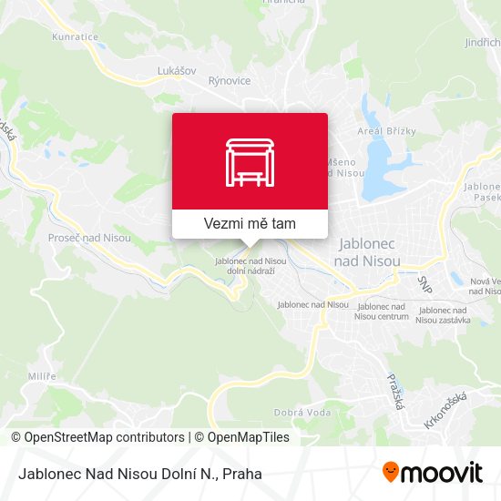 Jablonec Nad Nisou Dolní N. mapa