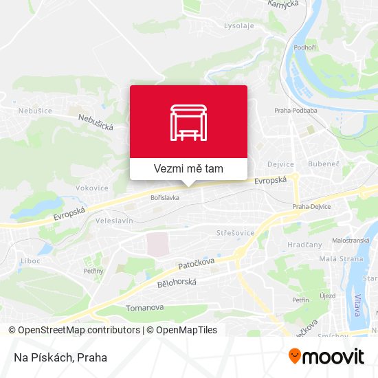 Na Pískách mapa
