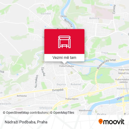 Nádraží Podbaba mapa