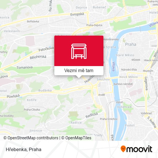 Hřebenka mapa