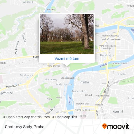 Chotkovy Sady mapa