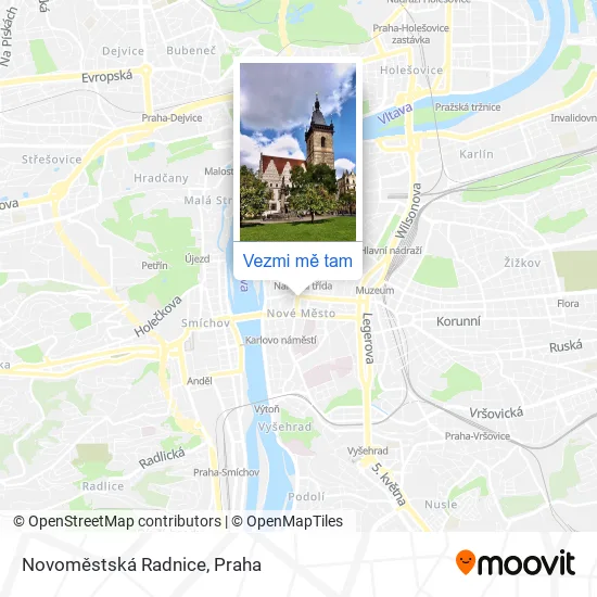 Novoměstská Radnice mapa