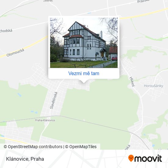 Klánovice mapa
