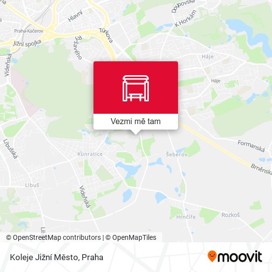 Koleje Jižní Město (A) mapa