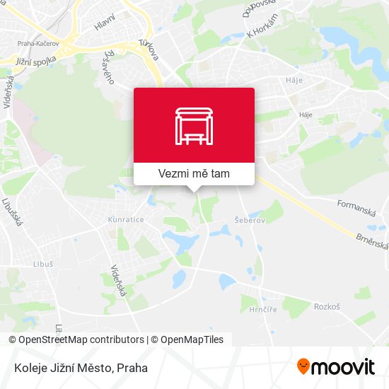 Koleje Jižní Město mapa