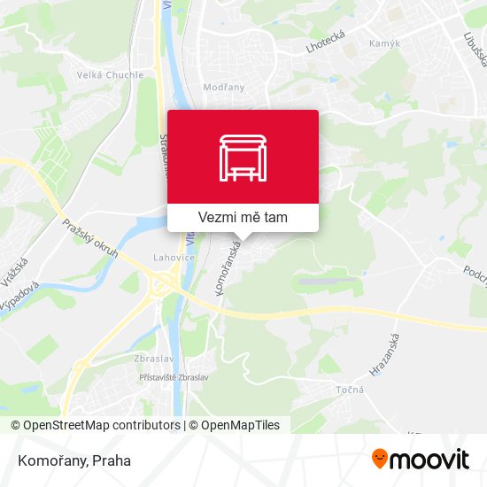 Komořany mapa