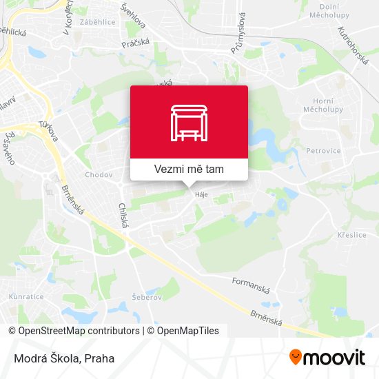 Modrá Škola mapa