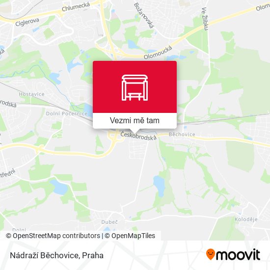 Nádraží Běchovice mapa