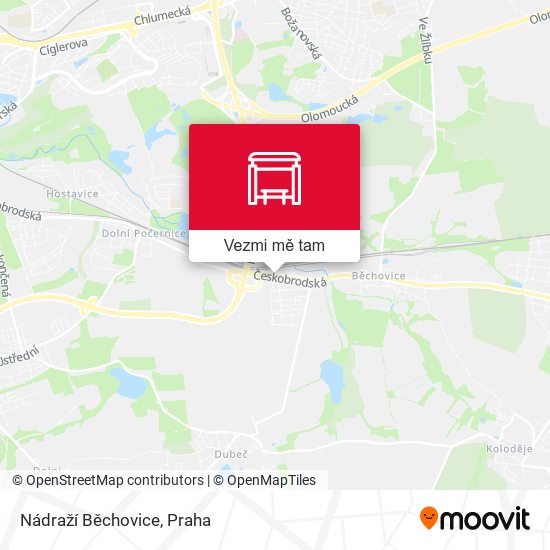 Nádraží Běchovice mapa