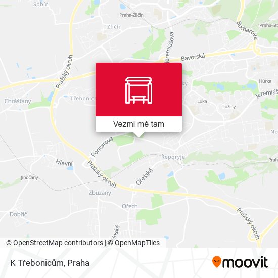 K Třebonicům mapa