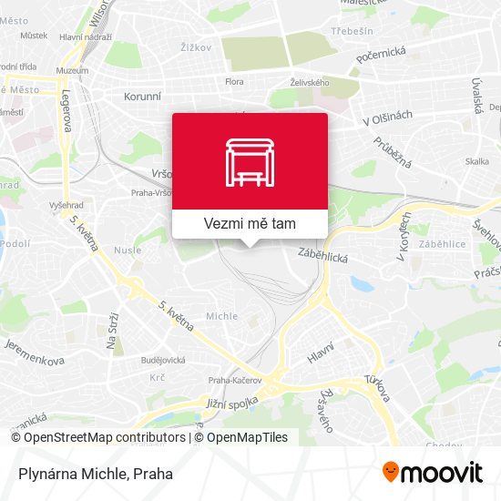 Plynárna Michle mapa