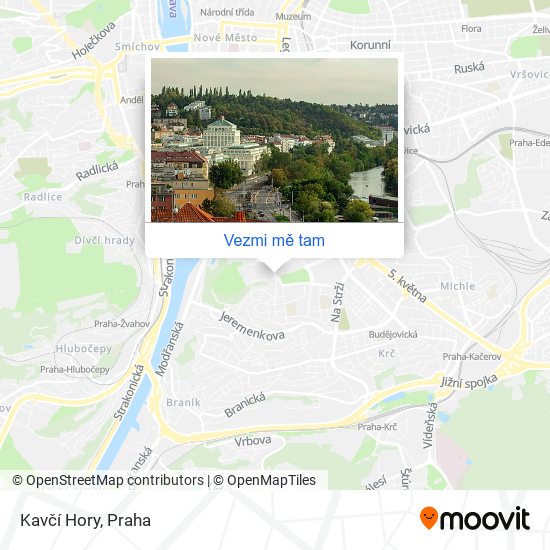 Kavčí Hory mapa