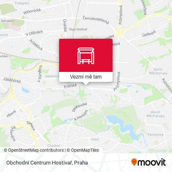 Obchodní Centrum Hostivař mapa