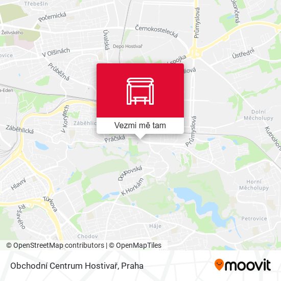 Obchodní Centrum Hostivař mapa