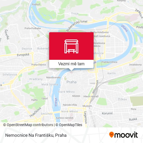 Nemocnice Na Františku mapa