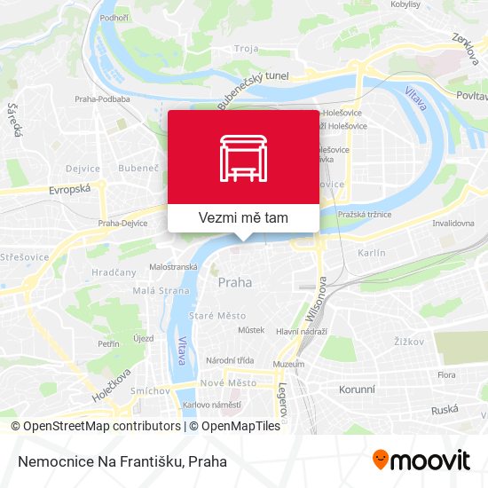 Nemocnice Na Františku mapa