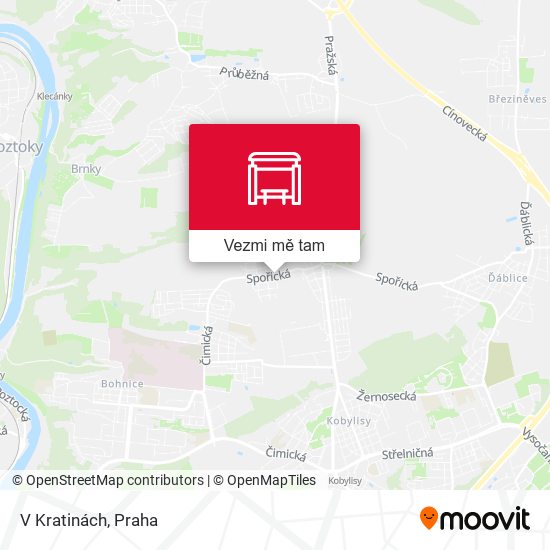 V Kratinách mapa