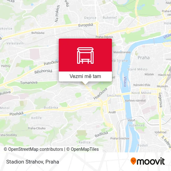 Stadion Strahov mapa