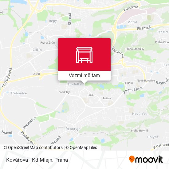 Kovářova - Kd Mlejn mapa