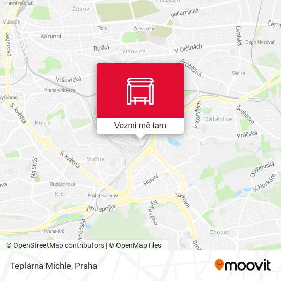 Teplárna Michle mapa