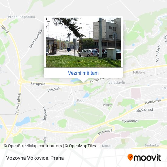 Vozovna Vokovice mapa