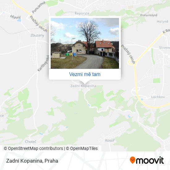 Zadní Kopanina mapa