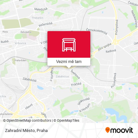 Zahradní Město mapa