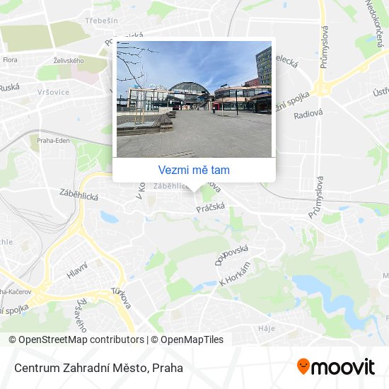 Centrum Zahradní Město mapa