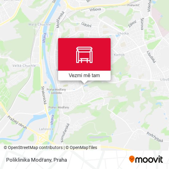 Poliklinika Modřany mapa