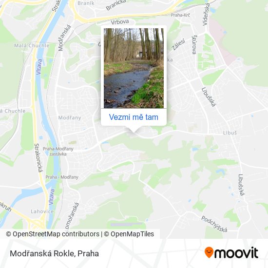 Modřanská Rokle mapa