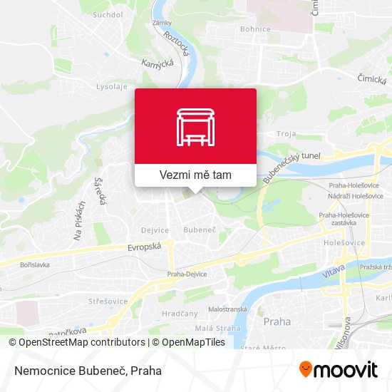Nemocnice Bubeneč mapa