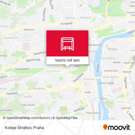 Koleje Strahov mapa