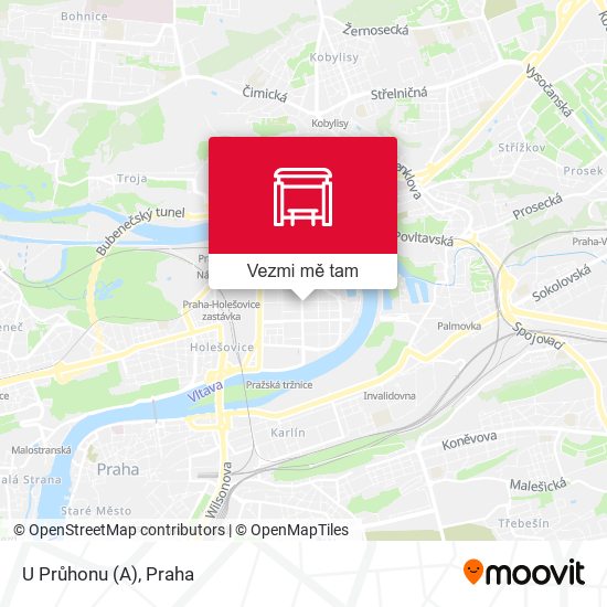 U Průhonu (A) mapa