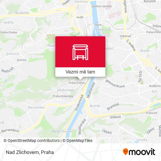 Nad Zlíchovem mapa