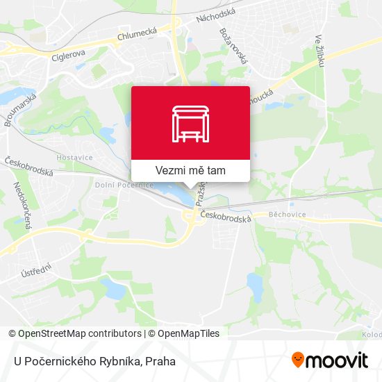 U Počernického Rybníka mapa