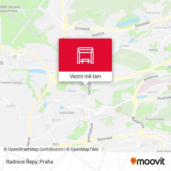 Radnice Řepy mapa
