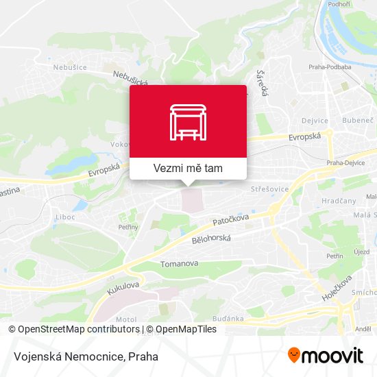 Vojenská Nemocnice mapa
