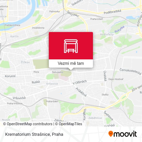 Krematorium Strašnice mapa
