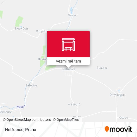 Netřebice mapa