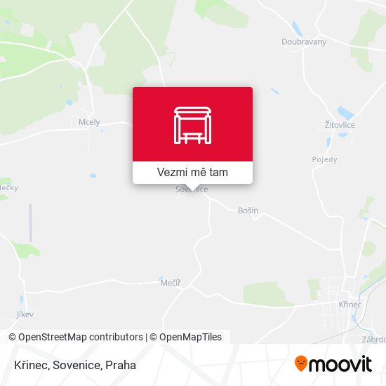 Křinec, Sovenice mapa