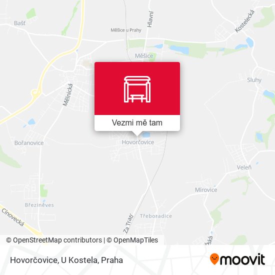 Hovorčovice, U Kostela mapa