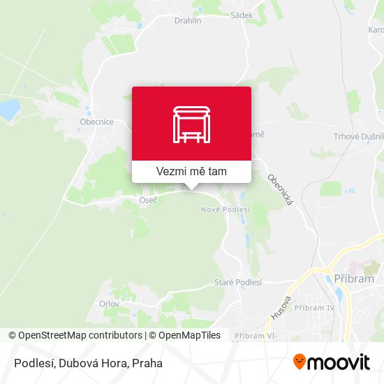 Podlesí, Dubová Hora mapa